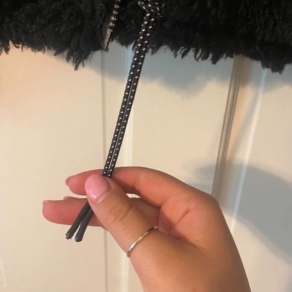 UO BDG black cropped hooded zip up teddy jacket - Picture 4 of 6